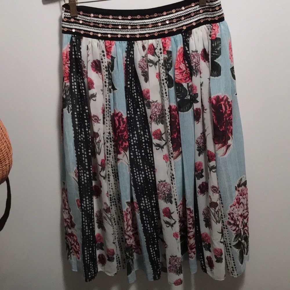 Anthropologie Condorcet Floral Midi skirt sz 8 - Picture 7 of 8